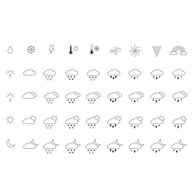Набор иконок на тему погоды