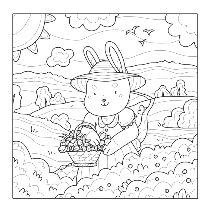 Раскраска с кроликом