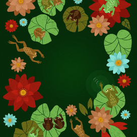 Лягушки в пруду