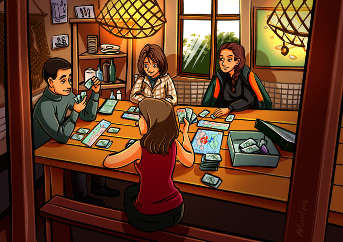 Сюжетная иллюстрация. Настольные игры.