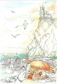 "Город нежный мой..."   Ялта.  Пляж