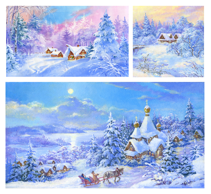 ИЛЛЮСТРАЦИИ ДЛЯ ОТКРЫТОК. "С НОВЫМ ГОДОМ!"