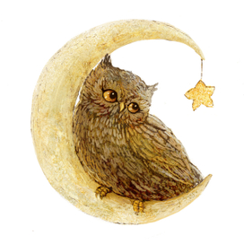 Сова на луне