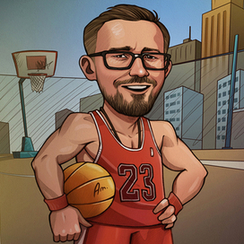Шарж "Баскетболист"