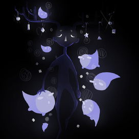 В темноте...