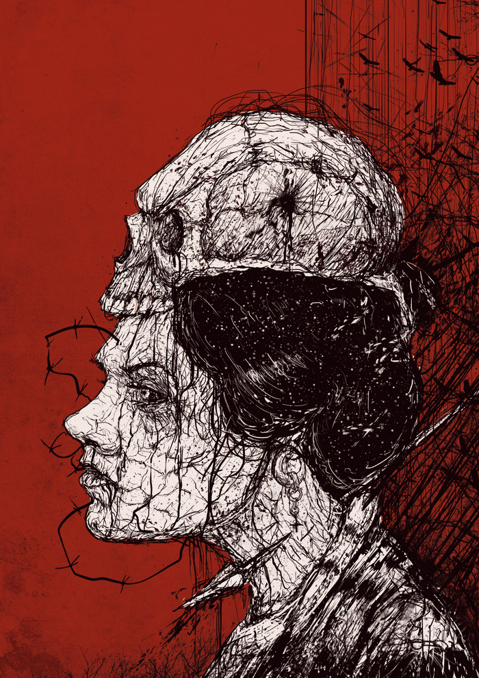 Девка с черепом