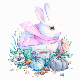 зайчик с тыквами