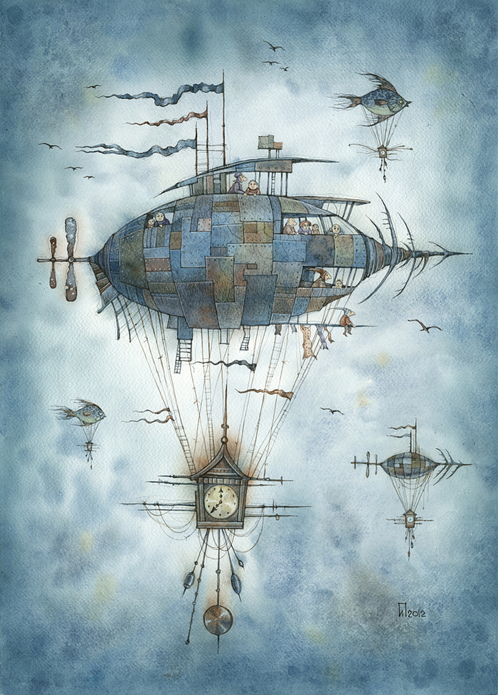 Сказки Братьев Гримм тушь,перо,акварель 2011