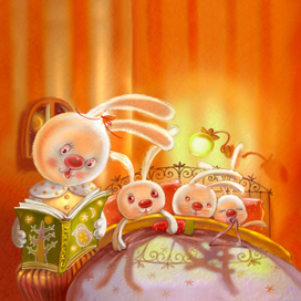 Обложка"Сонные сказки" для издательства "Азбукварик"