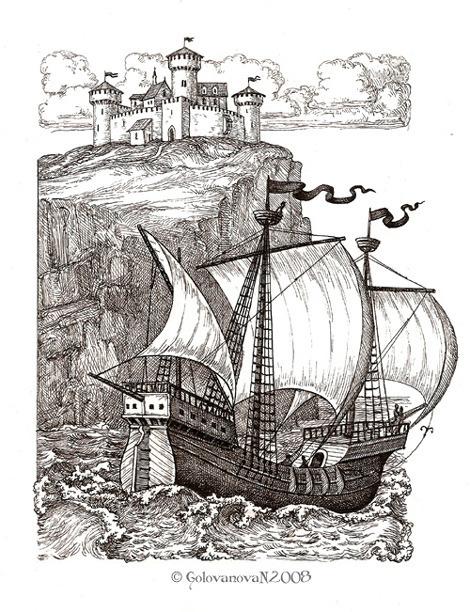 Путь на Сицилию. Иллюстрация к пьесе Шекспира "Зимняя Сказка".