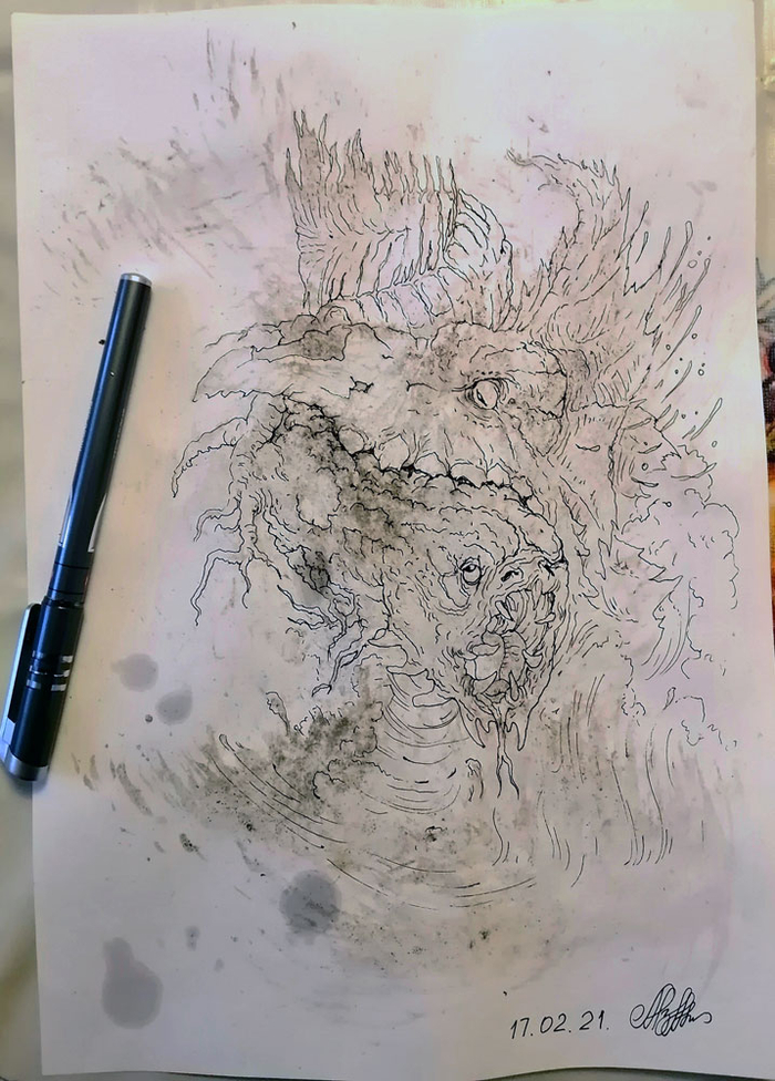 рис. из пятна..-охота в волнах