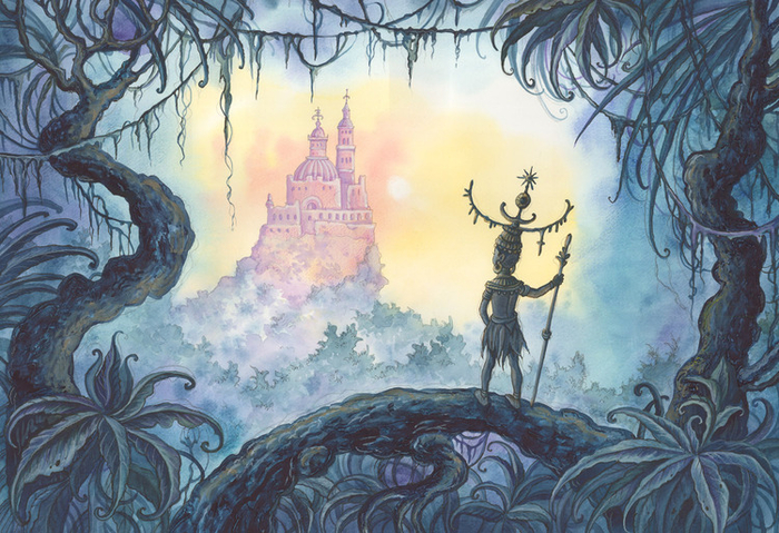 "Африканские сказки" тушь ,перо,акварель 2011