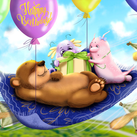 Мишка летит на ковре