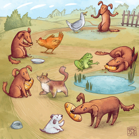 Иллюстрация к стиху Э. Мошковской "Жадина"