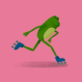 Лягушка на роликах