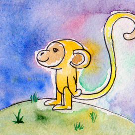 small yellow monkey