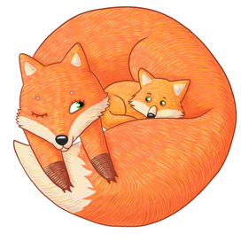 Пазл "Лисичка с лисенком"