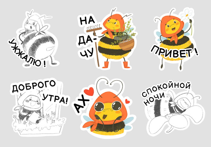 Стикеры пчела