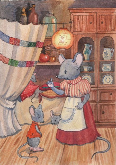 Илл. к стихотворения А. Купцова "Хитрая мышка"