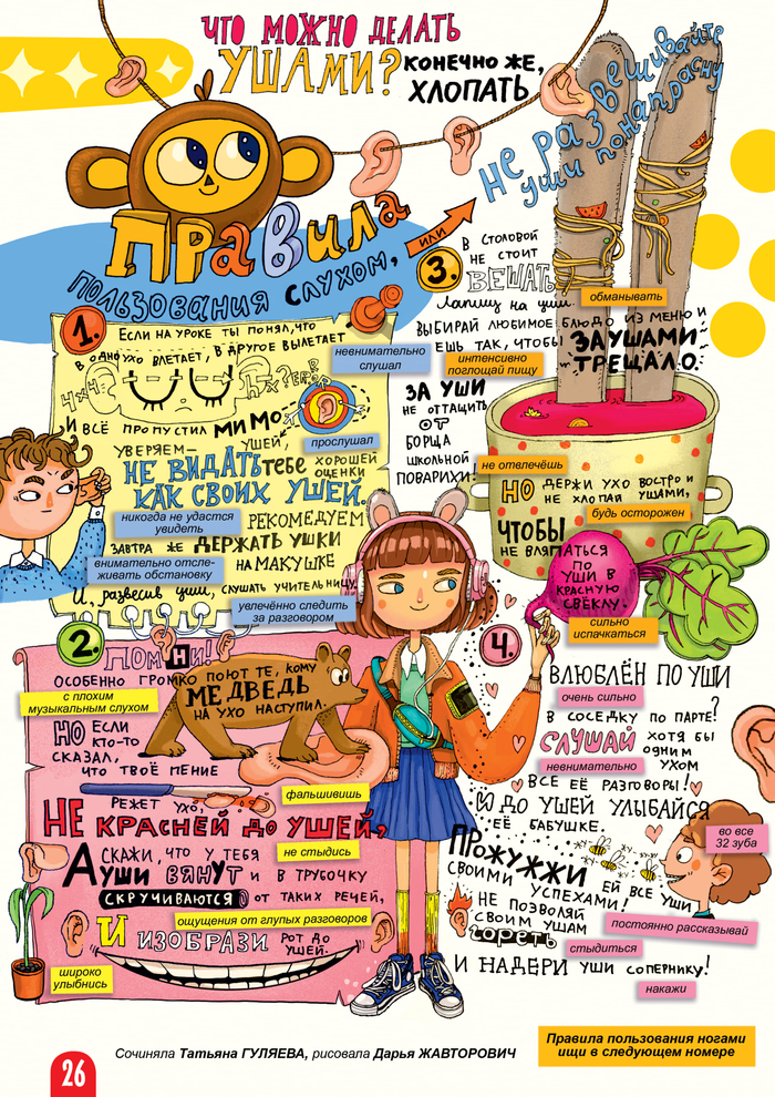 Весёлые фразеологизмы. Уши.