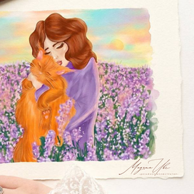 Мадина и рыжий пушистик