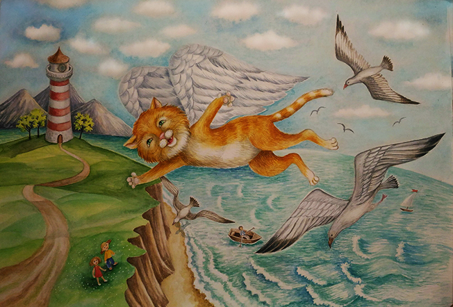 Летний кот ангел.