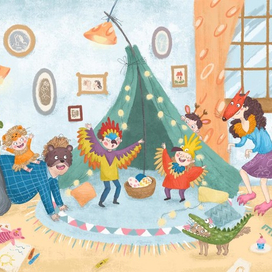 Родители играют с детьми