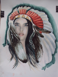 "Модель в индейском стиле"