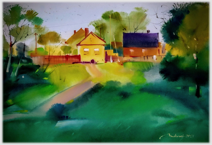 ,,Вечерний променад в г. Резекне,, 