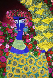  Канарейка в бордовом саду