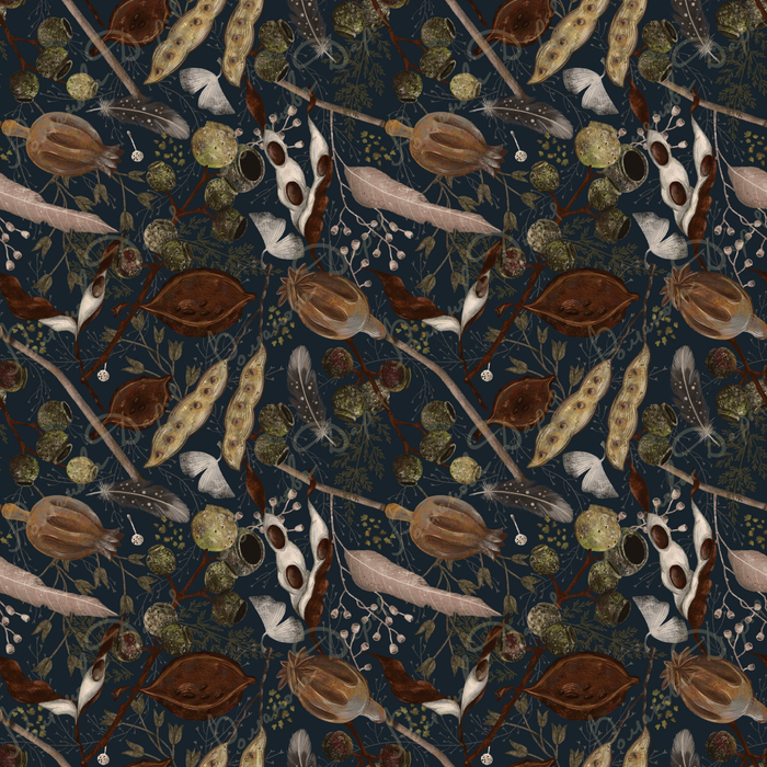 Бесшовный паттерн «сухоцветы»