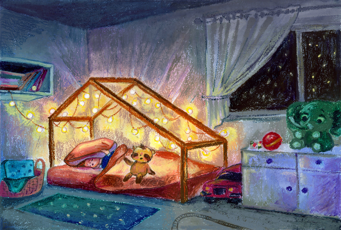 Иллюстрация для книги "Виктор в стране пещер", автор Алёна Чередниченко.