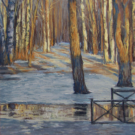 Солнце в парке. Пастель, бумага, 34х25,5