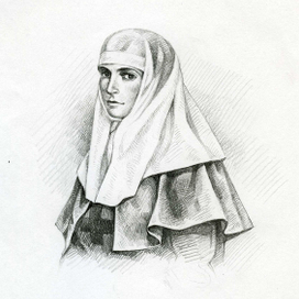 Императрица Александра Федоровна в одежде сестры милосердия