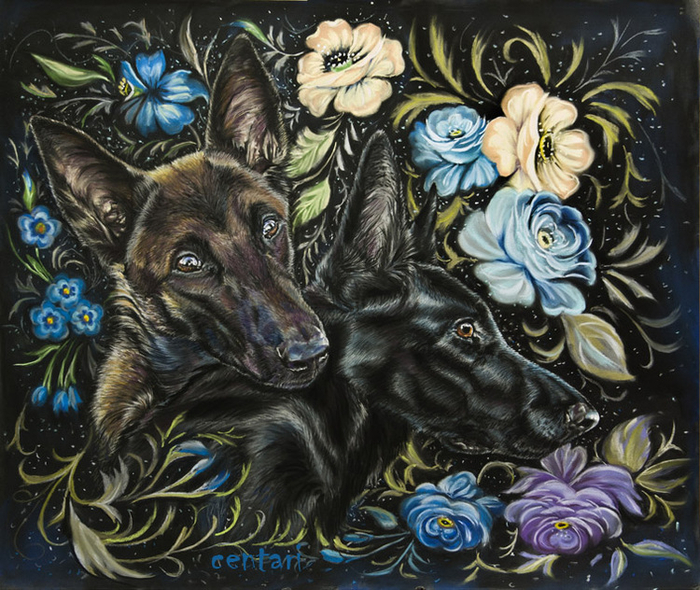 Джерри Ли и Маруся, Пастель 50*40