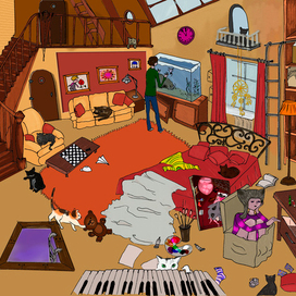 в комнате Селфи