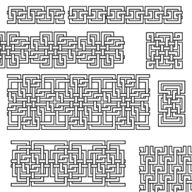 Варианты переплетающегося  меандра