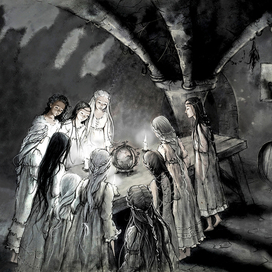 Иллюстрация к книге Мишеля Гейона "Archibald Finch and the lost witches"