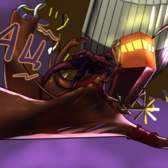 Кадр комикса - нападение монстров на дирижабль