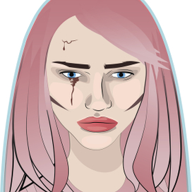 девушка с розовыми волосами