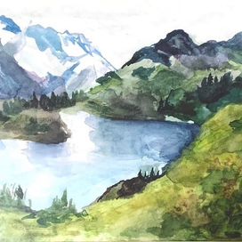 Горы и озеро