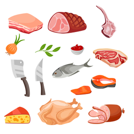 Vector food set