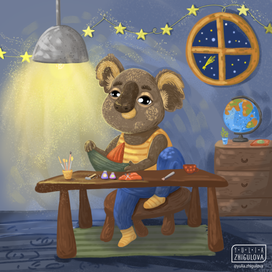 Малыш Клифф мастерит кораблик