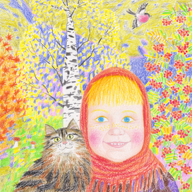 Дарёнка и кошка Мурёнка.