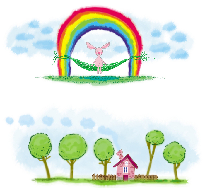 Расчудесный поросёнок. Рисунки к титулу.