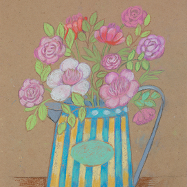 Розы в лейке