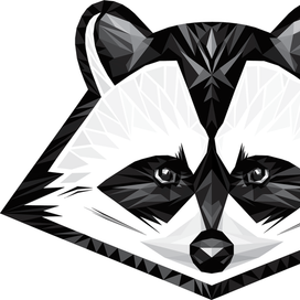 Low-poly raccoon