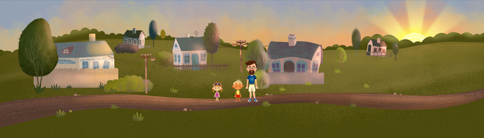 Фон для мультфильма "Ася и Вася"