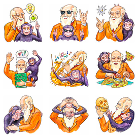 "Charles and Chimpy" - набор стикеров для мессенджера