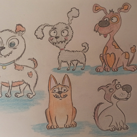 Скетч чудаковатых собак